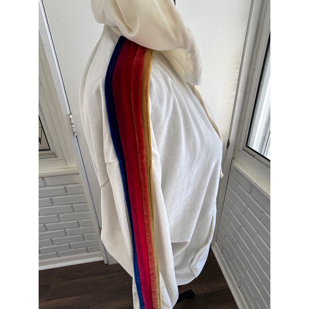 Aviator Nation Classic Velvet Relaxed Zip Hoodie Small Rainbow Athleisure velour - Picture 5 of 11
